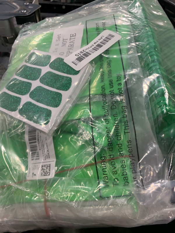 Photo 1 of Realspring 148 Pcs School Spirit Items Bulk Team Spirit Week Accessories Include Hand Clappers Noisemakers Whistles Cheerleading Pom Poms Shutter Glasses Eye Black Sticker for Sports(Green)