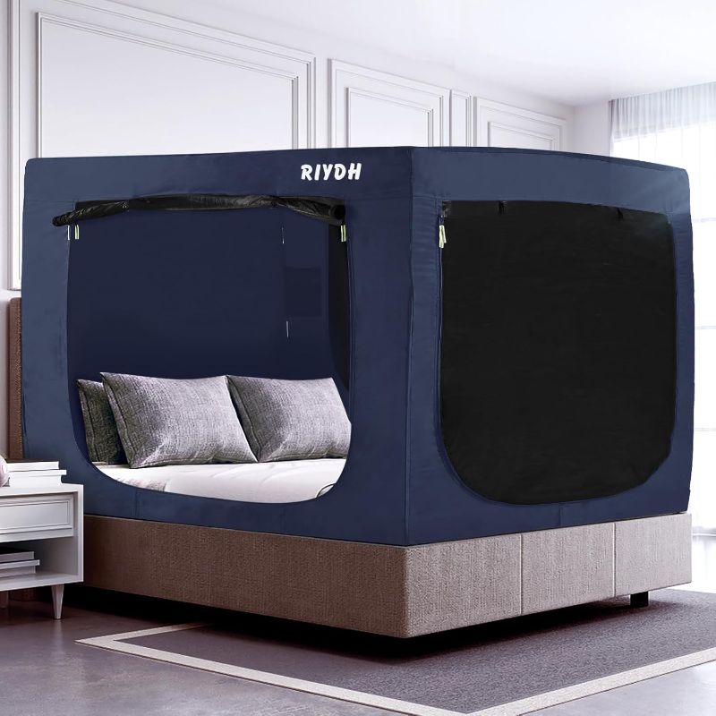 Photo 1 of Bed Tent Canopy Tents - Portable Dream Tent for Kids and Adult Indoor Sleeping Tents 80% Blackout with 3 Doors Breathable Big Space Tents
