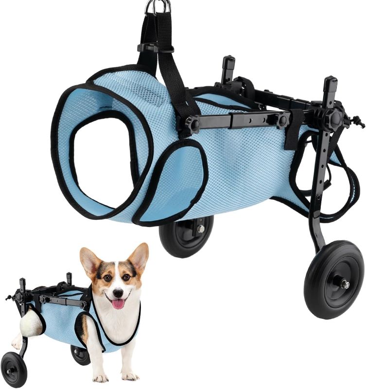 Photo 1 of Dog Wheelchair for Back Legs, Dog Wheelchair Cart, Doggy/cat Wheelchairs with Disabled Hind Legs Walking, Mobility Aids for Small Pets Hind Limbs, Dogs Carts with Wheels, Light Weight,S
