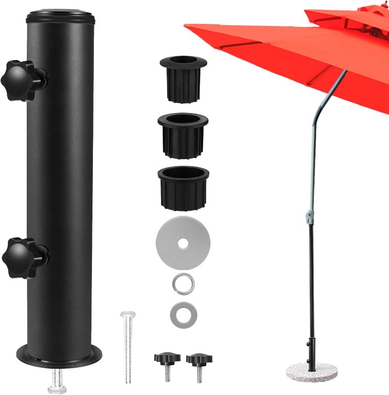 Photo 1 of Lalafancy Umbrella Stand Replacement Tube, Universal Stainless Steel Umbrella Pole Mount Base Replacement Parts, Heavy Duty Umbrella Base Stake Holder Tube Bracket for Patio Garden Yard Lawn Poolside