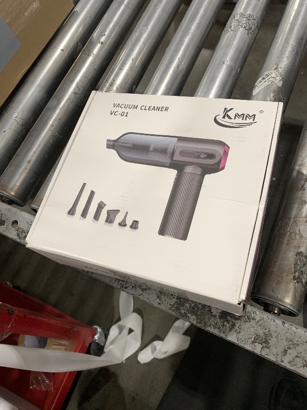 Photo 1 of KMM Handheld Car Vacuum Cleaner, 4 in 1 Vacuum Cleaner 16000Pa Air Duster, 3-Speed Adjustable 120W High Power Vacuum Cleaner with LED Light and Multi-Nozzles for Car, Home, Office, Pet
