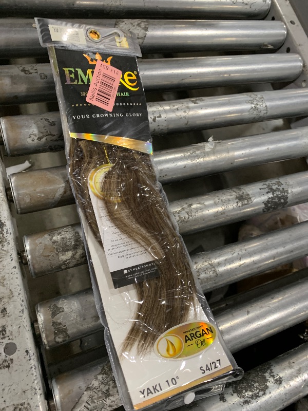 Photo 1 of Sensationnel Empire yaki human hair - tangle free weaving for quick weave and sew in styles for faux highlights - 1 pack (10 inch, S4/27)