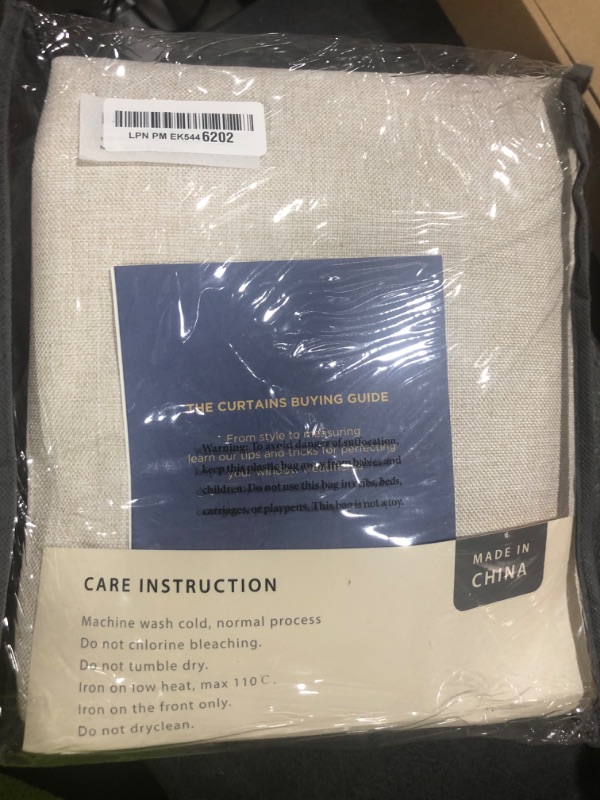 Photo 1 of 100% Blackout Shield Linen Blackout Curtains for Bedroom 84 Inches Long, Back Tab/Rod Pocket Living Room Drapes, Thermal Insulated Blackout Curtains 2 Panels Set, 50" W x 84" L, Cream
