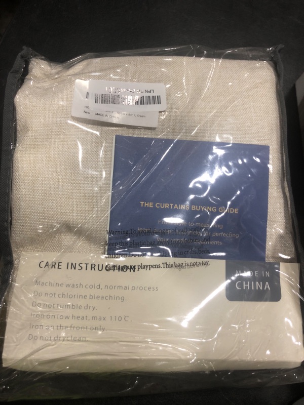Photo 1 of 100% Blackout Shield Linen Blackout Curtains for Bedroom 84 Inches Long, Back Tab/Rod Pocket Living Room Drapes, Thermal Insulated Blackout Curtains 2 Panels Set, 50" W x 84" L, Cream