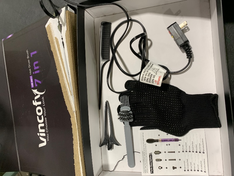 Photo 1 of Vincofy 7-in-1 Hair Dryer Brush and Hair Styler Set – Fast Drying, Curling, Straightening & Volumizing – Hot Air Styling Tool with No Heat Damage – for All Hair Types – Lavender