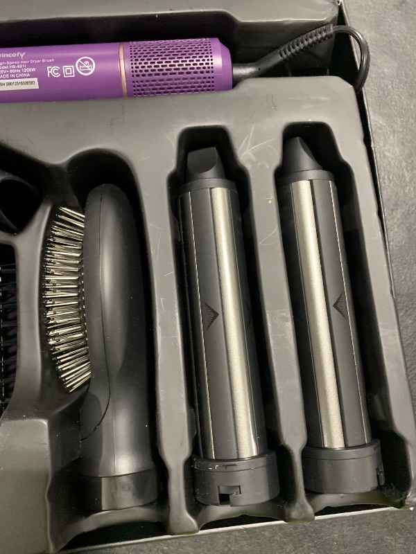 Photo 1 of Vincofy 7-in-1 Hair Dryer Brush and Hair Styler Set – Fast Drying, Curling, Straightening & Volumizing – Hot Air Styling Tool with No Heat Damage – for All Hair Types – Lavender