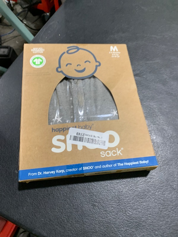 Photo 1 of Happiest Baby SNOO Sleep Sack - 100% Organic Cotton Baby Swaddle Blanket - Doctor Designed Promotes Healthy Hip Development (Graphite Stars, Medium)