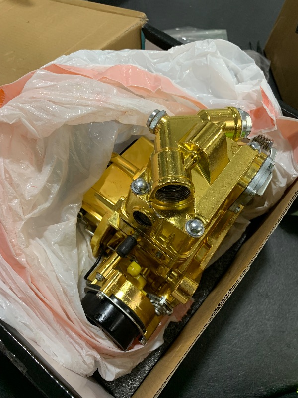 Photo 1 of Trucktok 0-80350 Carburetor Replacement for 2300 2 Barrel 350 CFM Carburetor Electric Choke (Golden)