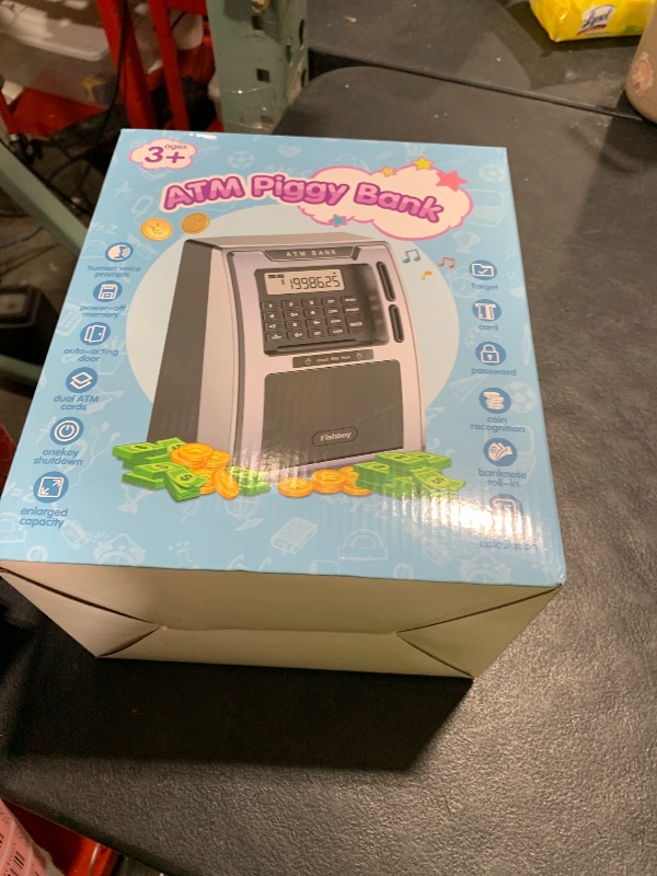 Photo 1 of Fishboy Talking ATM Piggy Bank for Kids with Dual Debit Cards, Power-Off Memory, Auto-Opening Drawer for Real Money for Boys, Onekey Shutdown, Bill Feeder, Coin Recognition, Balance Calculator Machine