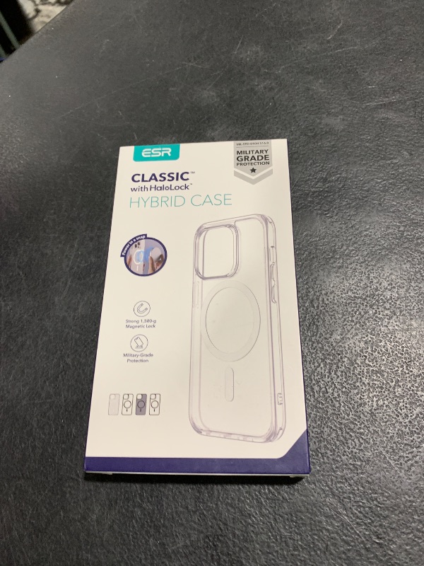 Photo 1 of ESR for iPhone 14 Pro Max Case, Compatible with MagSafe, Shockproof Military-Grade Protection, Yellowing Resistant, Magnetic Classic Hybrid Case (HaloLock), Clear