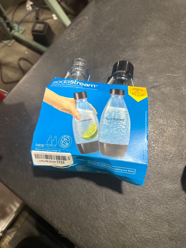 Photo 1 of sodastream 0.5L Twin Pack Dishwasher Safe Slim Bottle (Black)