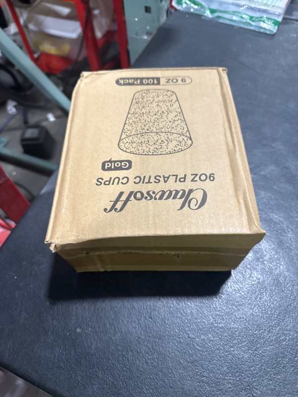 Photo 1 of Clawsoff 100 Count 9 oz Gold Plastic Cups, Disposable Cocktail Cup for Wedding & Party, Bulk Gold Plastic Tumblers, Fancy Disposable Party Cups for Cold Drinks