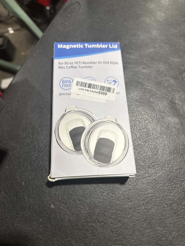 Photo 1 of 30 oz Tumbler Lids for Yeti, 2 Pcs Replacement Magnetic Spill-Resistant Lids for Yeti 20 oz Tumbler, 10 oz Mug, 10 oz Lowball with Magnetic Slider Switch, BPA Free (Black+Black)