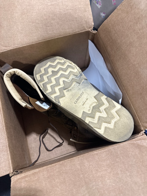 Photo 1 of Carolina AMP USA 6" Soft Moc Toe Work Boots for Men - USA Made, Old Town Folklore Leather Upper, Oil & Slip Resistant Outsole, Poron Insole, Brown - 11.5 D