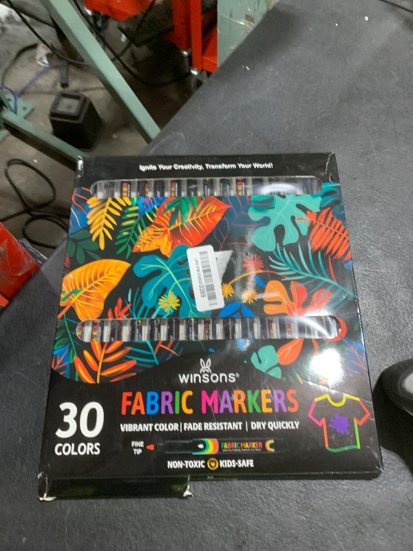 Photo 1 of WINSONS 30 Fabric Markers Pens Set, Indelible & Permanent Fabric Paint Pens, Fine Tip Textile Marker Pen for Clothing, Laundry-Safe Art Markers, Non-Toxic, Quick-Dry