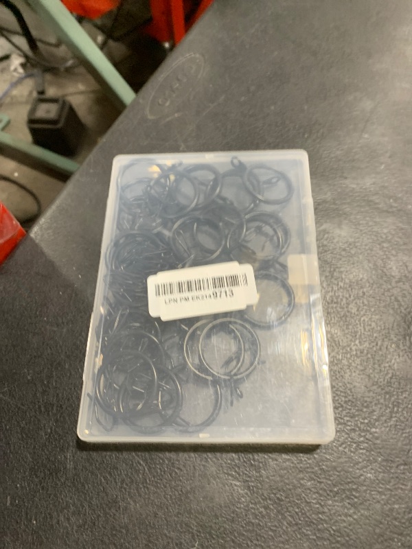 Photo 1 of 30 Pieces Metal Drapery Curtain Rings Curtain Hanging Rings and 30 Pieces Metal Curtain Drapery Pin Hooks for Window Curtain, Door Curtain and Shower Curtain, 30 mm Internal Diameter