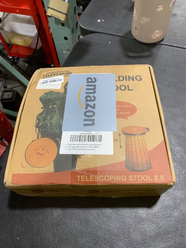 Photo 1 of Upgraded 19.7"Portable Collapsible Folding Stool with Cushion Retractable Telescoping Foldable Stool for Adults Heavy Duty Camping Sturdy with Max Load Capacity 1000lbs for Outdoor Fishing Hiking BBQ
