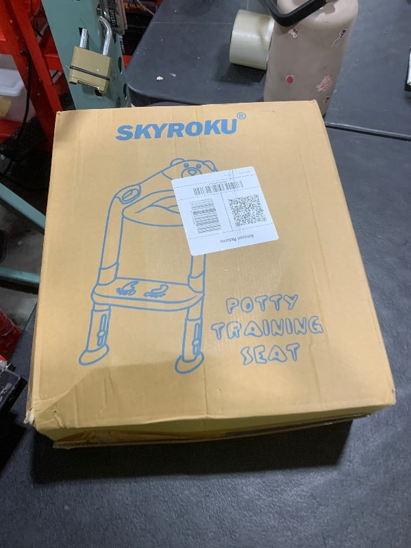 Photo 1 of Potty Training Seat with Step Stool Ladder, SKYROKU Potty Training Toilet for Kids Boys Girls Toddlers - Comfortable Safe Potty Seat with Anti-Slip Pads Ladder Grey