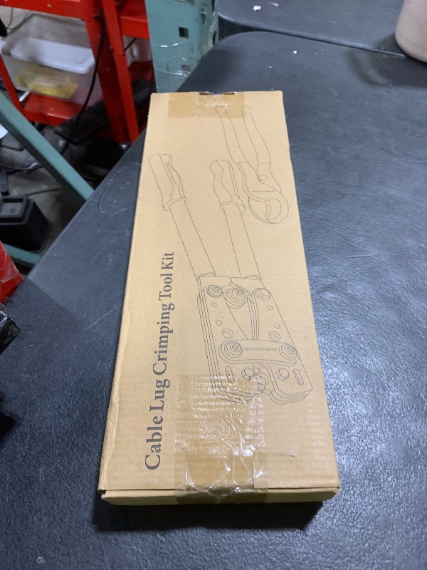 Photo 1 of haisstronica Heavy Duty Battery Cable Crimping Tool Kit-Ratchet Hex Extended Handle Crimper for 8,6,4,2,1,1/0 AWG Copper Lugs with Cable Cutter