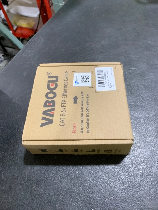 Photo 1 of Cat 8 Ethernet Cable, 25ft Heavy Duty High Speed Internet Network Cable, Professional LAN Cable, 26AWG, 2000Mhz 40Gbps with Gold Plated RJ45 Connector, Shielded in Wall, Indoor&Outdoor