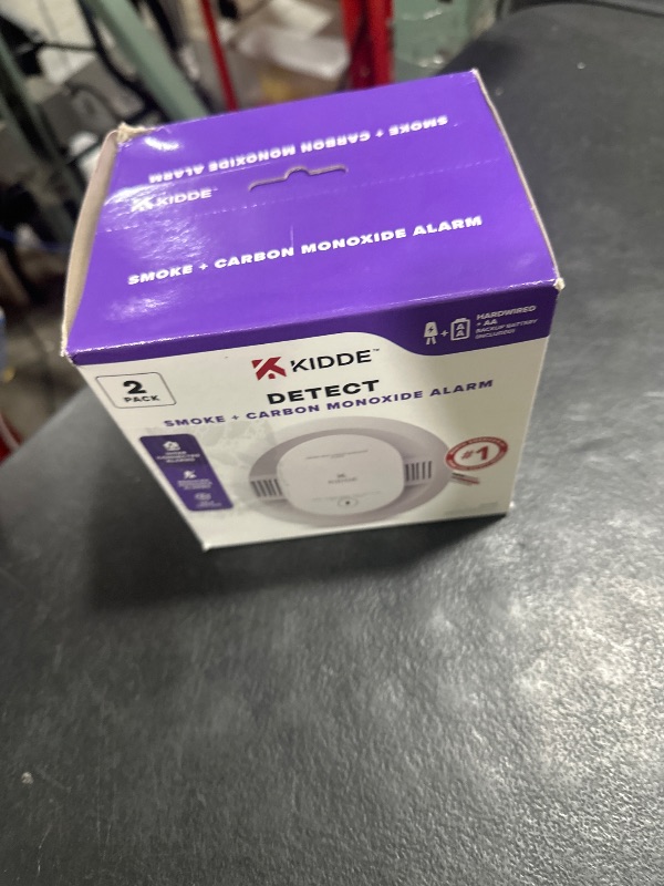 Photo 1 of Kidde Hardwired Smoke & Carbon Monoxide Detector, AA Battery Backup Smoke Alarm, Interconnectable, LED Warning Light Indicators, 2 Pack