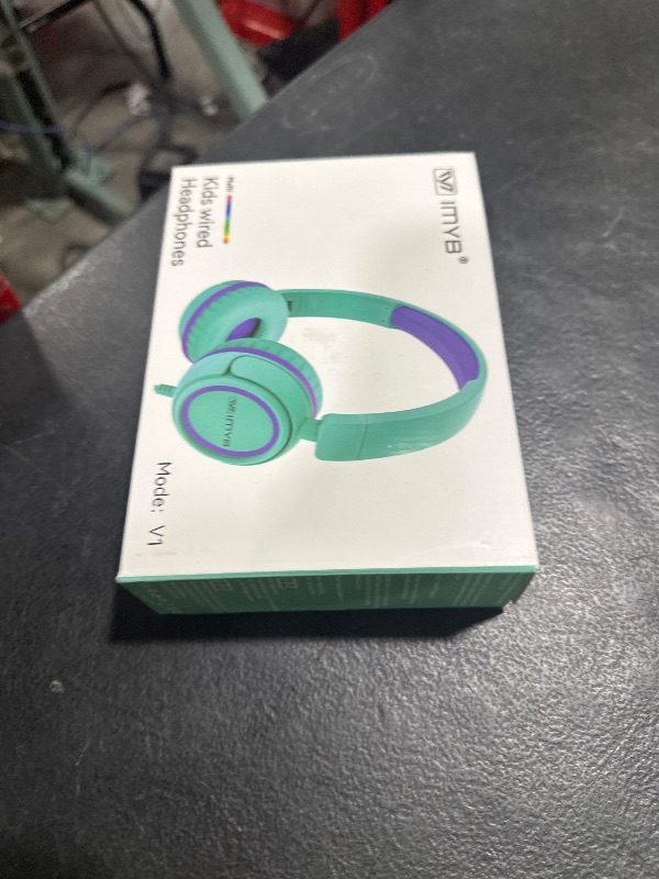 Photo 1 of IMYB V1 Kids Headphones, Wired Stereo Foldable Tangle-Free 3.5mm Adjustable On-Ear Headphones for Kids for School/Toddlers/Childrens/Teens/Boys/Girls/Ipad/Tablet/Kindle/Phones/Travel/Plane (Green)