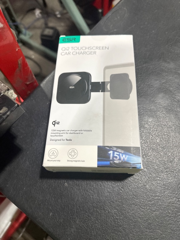 Photo 1 of ESR for MagSafe Car Mount Charger, Foldable Dashboard Magnetic Wireless Car Charger for Tesla, for MagSafe Charging, Tesla Touchscreen Car Phone Holder for iPhone 16/15/14/13/12, S25,Strong Magnets