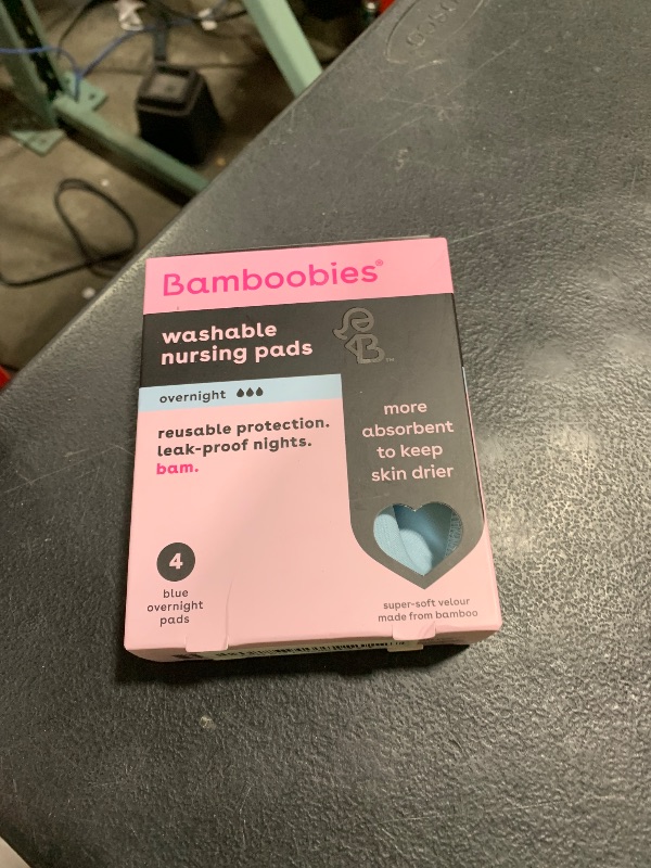 Photo 1 of Bamboobies Overnight Nursing Pads, Ultra-Soft Velour, Reusable and Washable for Nightly Use, Leak-Proof Pads for Breastfeeding, 4 Pads