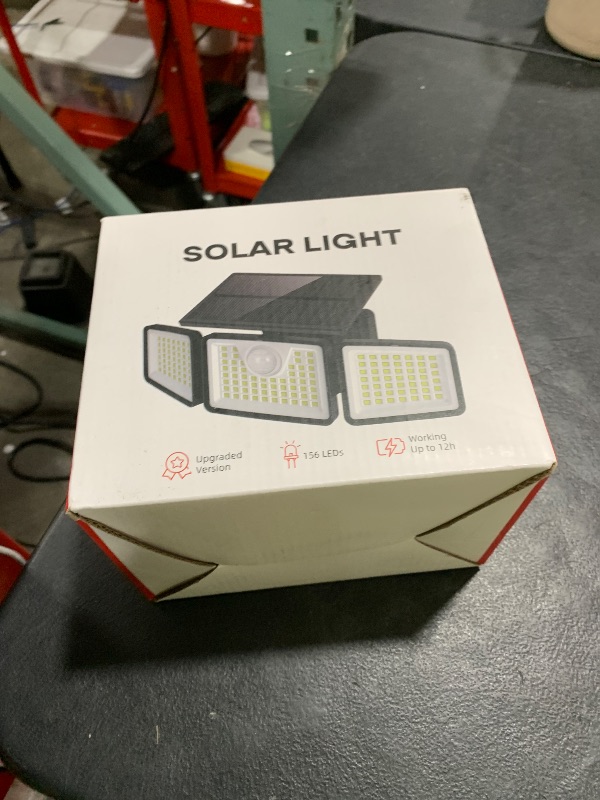 Photo 1 of daphino 2500LM Solar Lights Outdoor with Motion Sensor,3 Head 270° Wide Angle Street Area Lights, IP65 Waterproof Security Lighting with 3 Modes(Non-Remote,2 Pcs)