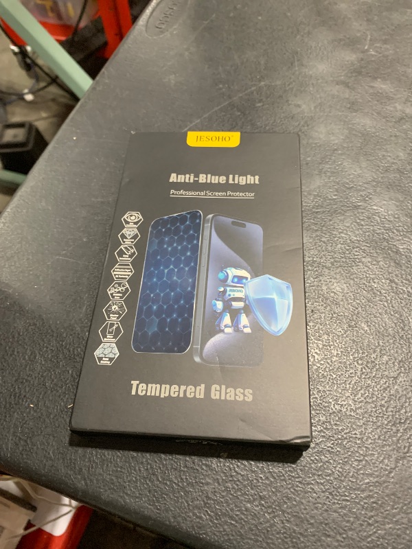 Photo 1 of JESOHO Blue Light Screen Protector for iPhone 13 mini (5.4-inch), Eye Protection,Tempered Glass Film, Scratch-Resistant, No Bubble with Easy Installation Kit, 2 Pack
