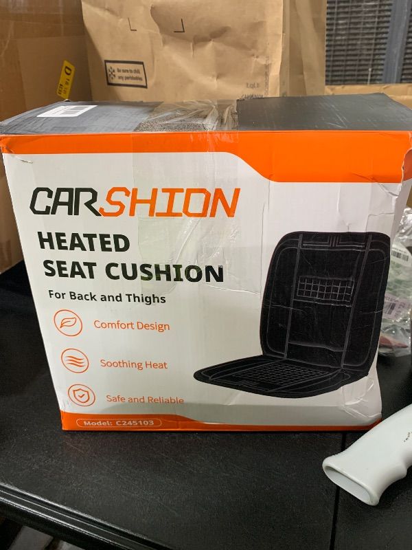 Photo 1 of CARSHION Heated Seat Cover 22“ Wide with Fast Heat Large Size Warmer for Winter to Promote Blood Circulation Relieve Fatigue