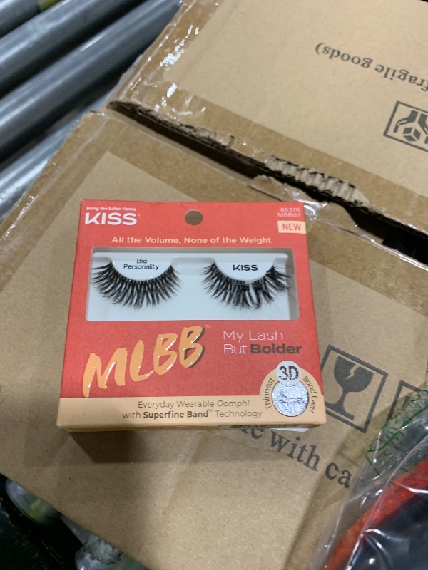Photo 1 of KISS My Lash But Bolder, False Eyelashes, 'Big Personality', 14 mm, Includes 1 Pair, Contact Lens Friendly, Easy to Apply, Reusable Strip Lashes, Glue-On
