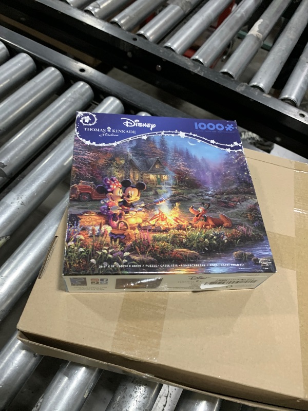 Photo 1 of Ceaco - Disney - Thomas Kinkade - Mickey & Minnie Sweetheart Campfire - 1000 Piece Jigsaw Puzzle