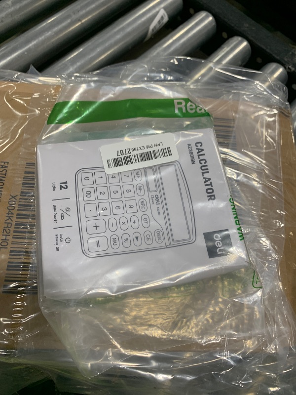 Photo 1 of Calculator, Deli Standard Function Desktop Calculators with 12 Digit Large LCD Display and Sensitive Button, Solar Battery Dual Power Office Calculator, Green