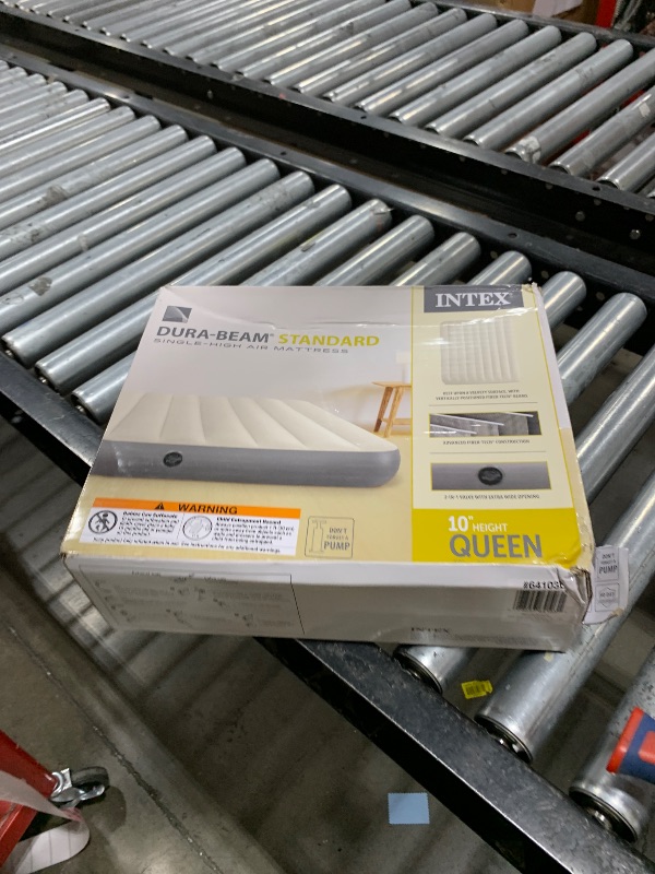 Photo 1 of Intex 64103E Dura-Beam Standard Single-High Air Mattress: Fiber-Tech - Queen Size - 10in Bed Height - 600lb Weight Capacity - Pump Sold Separately