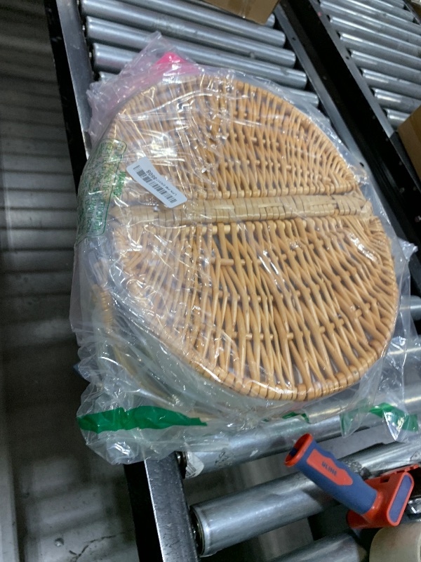 Photo 1 of Wicker Picnic Basket with Removable Liner, Empty Picnic Baskets with Lid, Vintage-Style Picnic Hamper with Folding Woven Handle for Picnic, Camping, Outdoor, Halloween, Thanks Giving, Birthday (Cream)