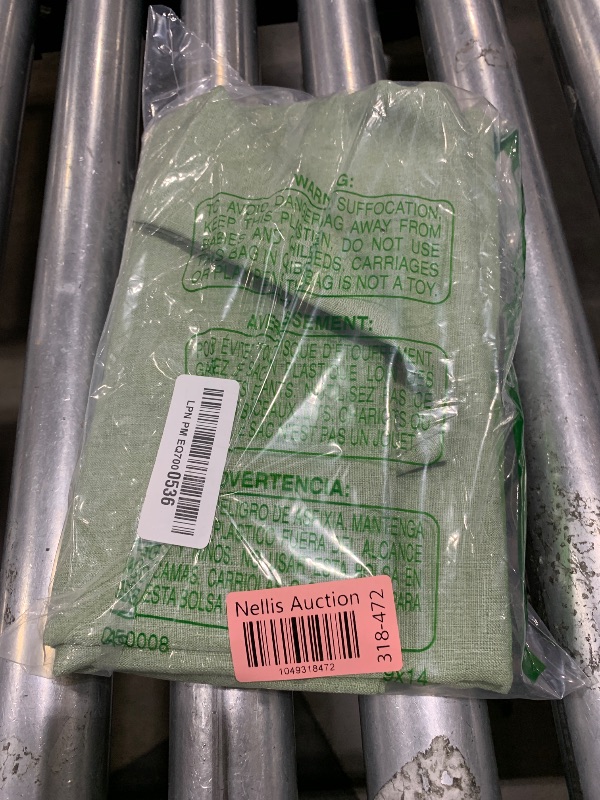 Photo 1 of Veblandy Rectangle Tablecloth Linen Textured Waterproof & Stain Resistant Table Cloth Wrinkle Free Decorative Fabric Farmhouse Table Cover for Dining/Party/Buffet/Wedding, 52 x 70 Inch, Sage Green