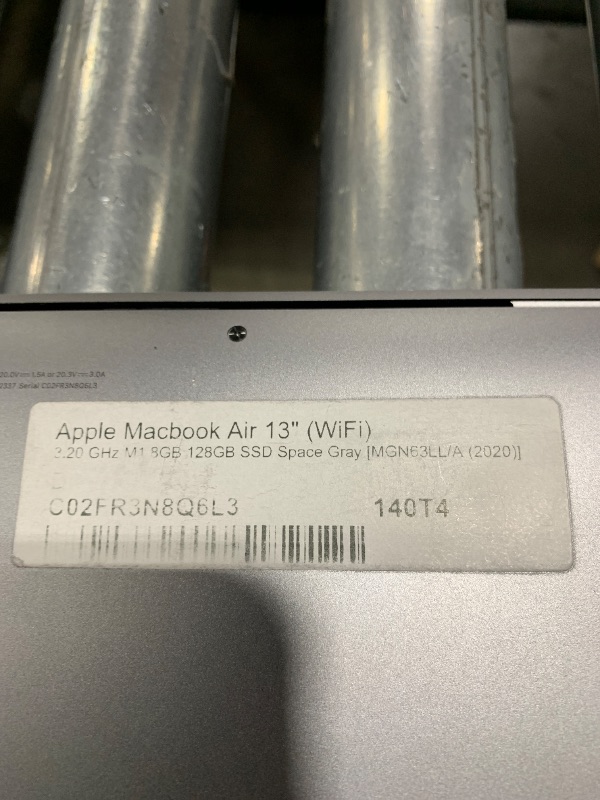 Photo 1 of Apple Macbook Air 13" (WiFi) 3.20 GHz M1 9GB 128GB SSD Space Gray |MGNF3LL/A (2020)]
