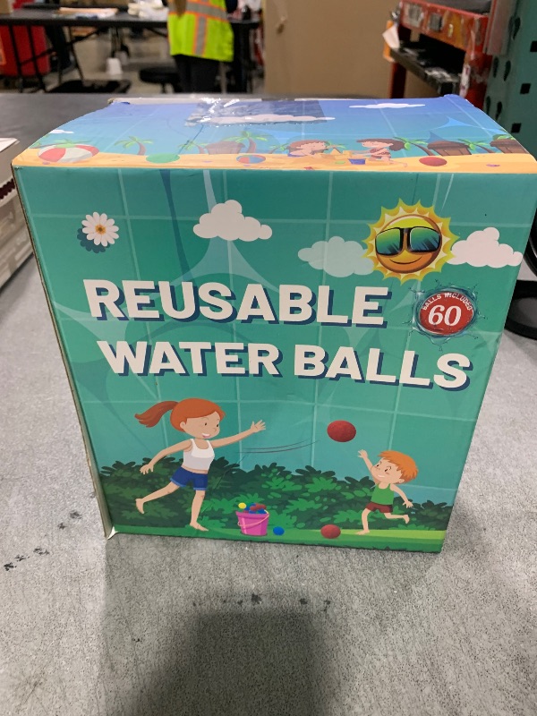 Photo 1 of 60 Pcs Reusable Water Balls, Reusable Water Balloons for Outdoor Toys and Games, Water Toys for Kids and Adults Boys and Girls - Summer Balls for Pool and Backyard Fun