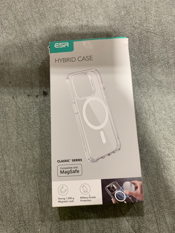 Photo 1 of ESR for iPhone 15 Pro Case, Compatible with MagSafe, Military-Grade Protection, Yellowing Resistant, Scratch-Resistant Back, Magnetic Phone Case for iPhone 15 Pro, Classic Series, Clear Black