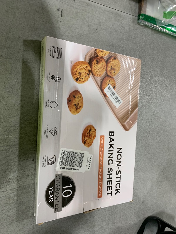 Photo 1 of HONGBAKE 2 Pack Jelly Roll Pan 15x10, Commercial Cookie Sheets for Baking with Diamond Texture Surface, 57% Thicker Carbon Steel Baking Sheet for Oven, Nonstick Cooking Tray