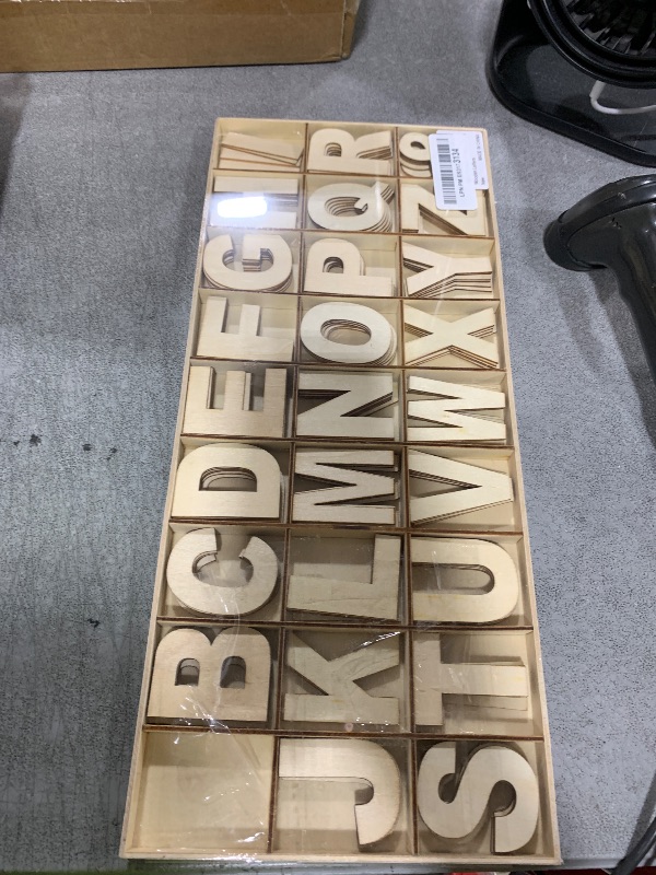 Photo 1 of FROSTDONKEY 162 Pieces 2 Inch Unfinished Wooden Craft Letters with Storage Tray, 2 in Small Wooden Alphabet Letters for Crafts, Wall Decor, DIY, Learning ABCs, 6pcs for Each