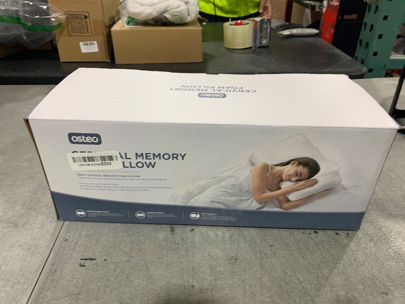 Photo 1 of Osteo Cervical Pillow for Neck Pain Relief, Hollow Design Odorless Memory Foam Pillows with Cooling Case, Adjustable Orthopedic Bed Pillow for Sleeping, Support for Side Back Sleepers