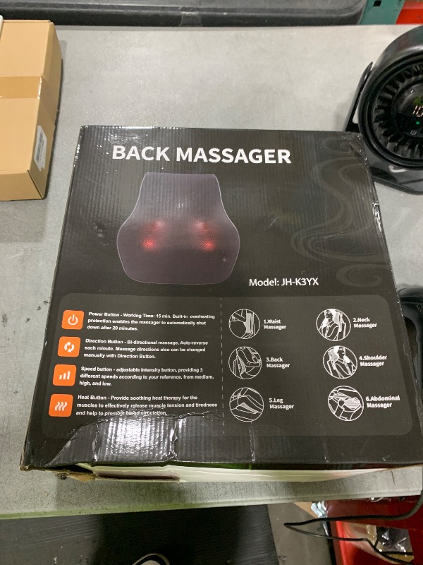 Photo 1 of Neck and Back Massager for Pain Relief Deep Tissue with Heat, Shiatsu Shoulder Massager with Bi-Directional Rotating Head for Neck, Back, Shoulders, and Legs, Gift for Mom Dad