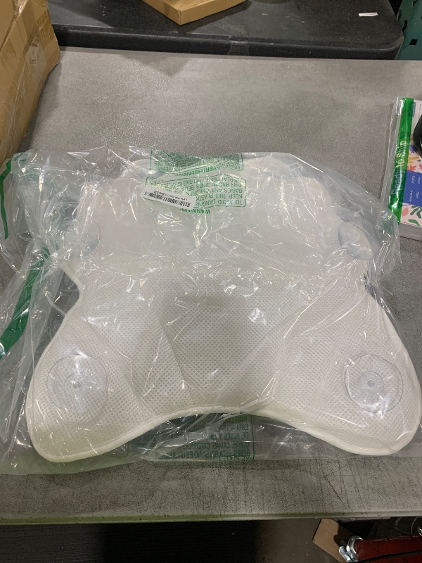 Photo 1 of Bath Pillow RUVINCE Ergonomic Luxury Bathtub Pillow with Head,Neck, Shoulder and Back Support, 4D Bath Pillows for tub with 6 Powerful Suction Cups, Fits All Bathtub