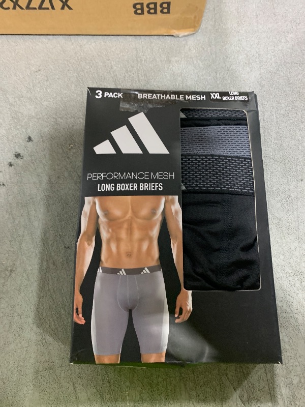 Photo 1 of adidas Men's Performance Mesh Long Boxer Brief Underwear (3-Pack), for Active Sport and All Day Comfort, Black/Onix Grey/Black, XX-Large
