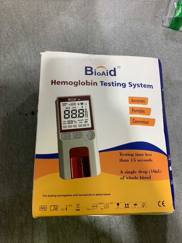 Photo 1 of Hemoglobin Test Kits with 50 Hemoglobin Test Strips, Hemoglobin Test Kit for Home Use, Hemoglobin Tester Meter at Home, Easy for Home Use