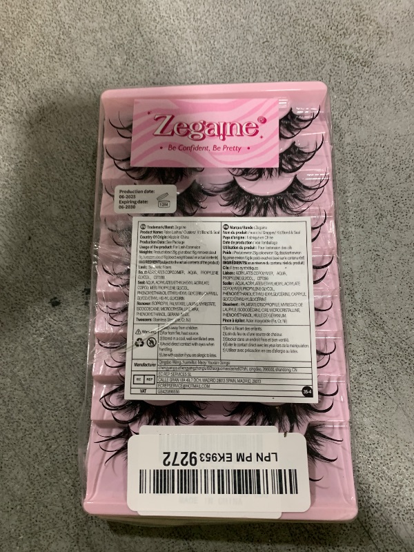 Photo 1 of Manga Lashes Cat Eye Dramatic False Eyelashes Wet Look D-Curly Long Anime Lashes Strips Thai Style Manhua Lashes Strips Cosplay Eyelashes Wispy Spiky Lashes 12-20MM 9 Pairs by Zegaine