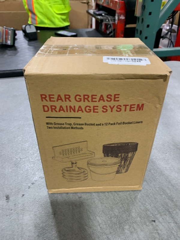 Photo 1 of Rear Grease Drainage System for Blackstone Grease Catcher Upgrade,Grease Bucket with Transparent Lid,Grease Trap Funnel,12 Pack Foil Bucket Liners,Blackstone Griddle Accessories,Two Mounting Methods