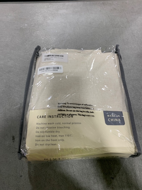 Photo 1 of 100% Blackout Shield Linen Blackout Curtains for Bedroom 84 Inches Long, Back Tab/Rod Pocket Living Room Drapes, Thermal Insulated Blackout Curtains 2 Panels Set, 50" W x 84" L, Cream